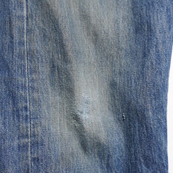 Levi’s Distressed 501 Button Fly Blue Jeans 30x32 100% Cotton - Picture 13 of 16
